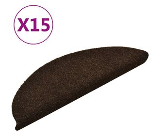 15 db barna tűlyukasztott öntapadó lépcsőszőnyeg 56 x 17 x 3 cm