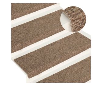 Αντιολισθητικά πατάκια σκάλας Punch Stitch, 15 τεμάχια, Κρεμ, 65x25 εκ.