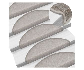 Covorașe pentru trepte scară, 15 buc., gri taupe, 65x24x4 cm