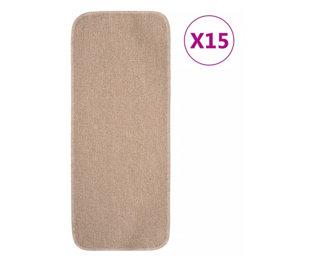 Protuklizni otirači za stepenice 15 kom 60x25 cm bež pravokutni 