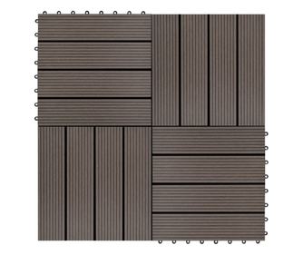 11 db (1 m2) sötétbarna WPC teraszburkoló lap 30 x 30 cm