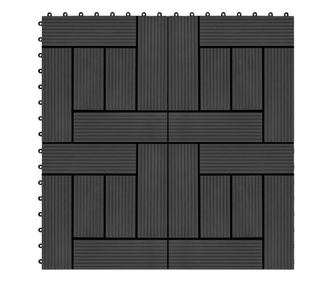 Talne plošče 11 kosov WPC 30x30 cm 1 m² črne