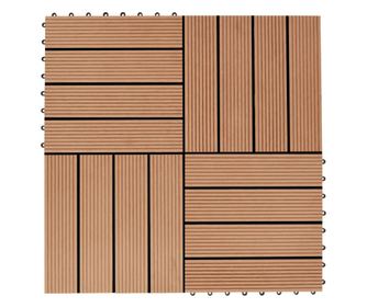 Talne plošče 22 kosov 30x30 cm 2 m² WPC barva tikovine