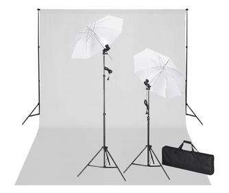 Σετ Studio: Σύστημα Φόντου Λευκό 600 x 300 εκ. & Φωτισμός