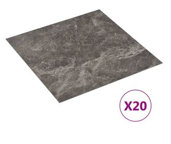 20 db fekete márvány mintás öntapadó PVC padlólap 1,86 m²