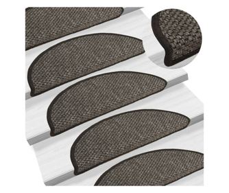 Koberce na schody samolepicí 15 ks antracit 56x20cm vzhled sisal