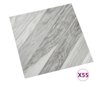 Samolepilne talne plošče 55 kosov PVC 5,11 m² sive črtaste