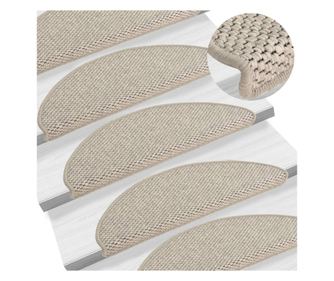 Samoljepljivi otirači za stepenice 15 kom 65 x 25 cm smeđe-sivi