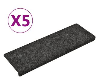 Otirači za stepenice 5 kom sivi 65 x 25 cm prošiveni