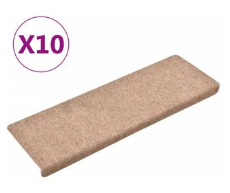 Covorase scari, 10 buc., maro, 65x25 cm, cusatura punch