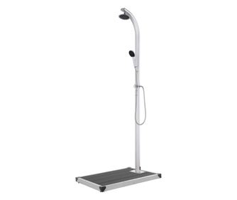 Dus de gradina cu baza gri, 220 cm, aluminiu