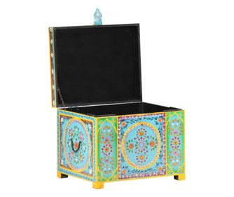 vidaXL Cutie depozitare vopsită manual, 50x40x40 cm, lemn masiv mango