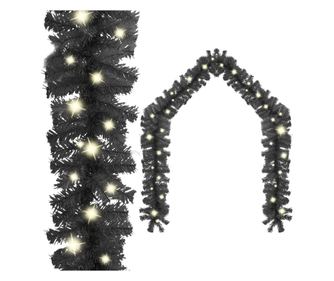 Ghirlanda de Craciun cu becuri LED, negru, 20 m