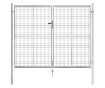 Vrtna vrata pocinkano jeklo 306x250 cm srebrna