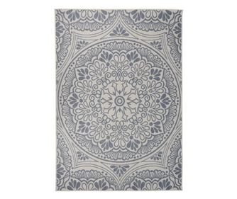 Vanjski tepih ravnog tkanja 160 x 230 cm plavi s uzorkom