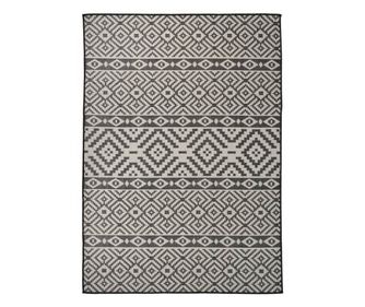 Zunanja preproga, črne črte, 120x170 cm, ravna tkanina