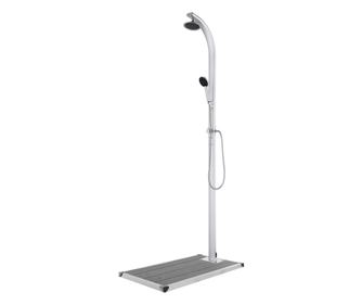 Vrtni tuš s sivim podstavkom 220 cm aluminij