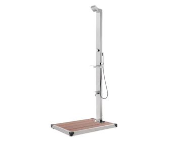 Dus de gradina cu baza maro, 225 cm, otel inoxidabil