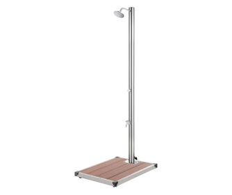 Dus de gradina cu baza maro, 220 cm, otel inoxidabil