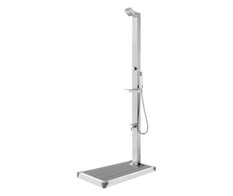 Dus de gradina cu baza gri, 225 cm, otel inoxidabil