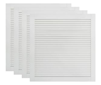 Жалузни врати, 4 бр, бор масив, бели, 61,5x59,4 см