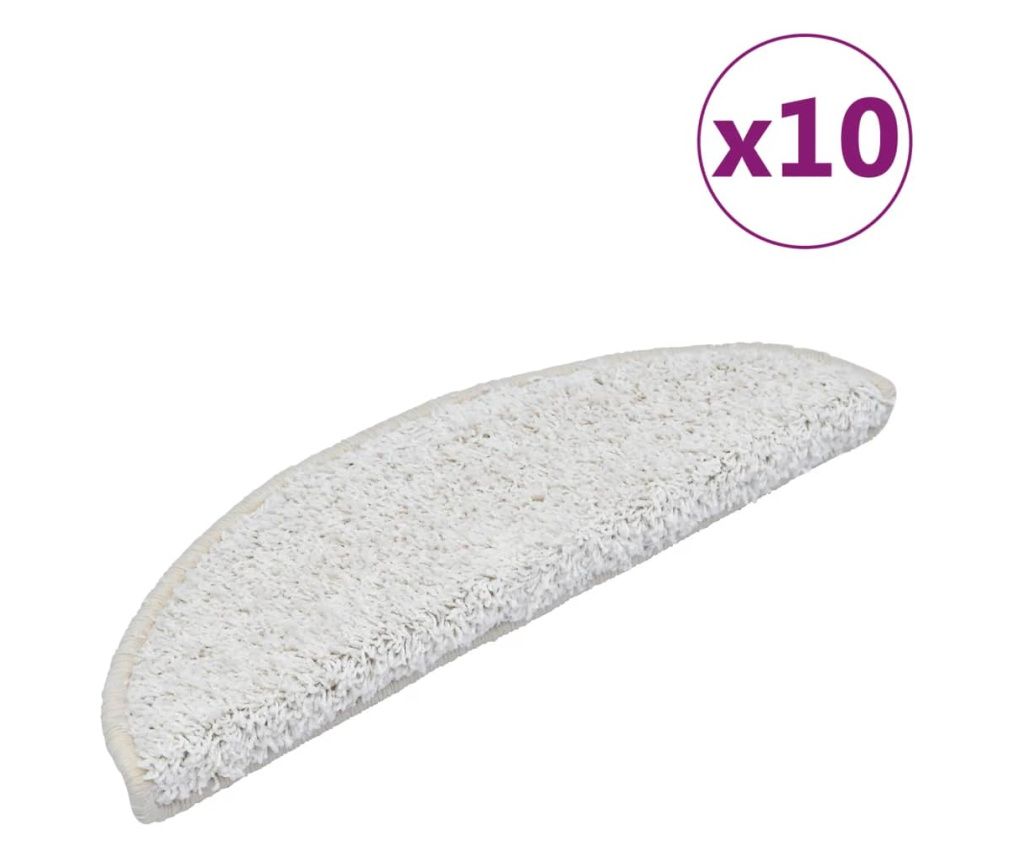 Otirači za stepenice 10 kom 56 x 20 cm bijeli 