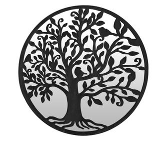 Ogledalo crno 40x2,5 cm željezno okruglo za unutarnju upotrebu