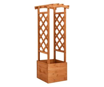 Γλάστρα με Καφασωτό Αψίδα 49 x 39 x 130 εκ. από Μασίφ Ξύλο Ελάτης