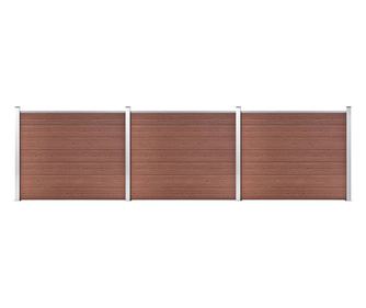 barna WPC kerítéspanelszett 526 x 146 cm