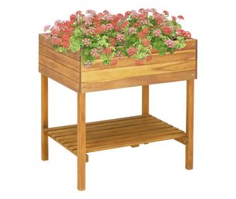 Jardiniera inalta, 78,5 x 58,5 x 78,5 cm, lemn masiv de acacia