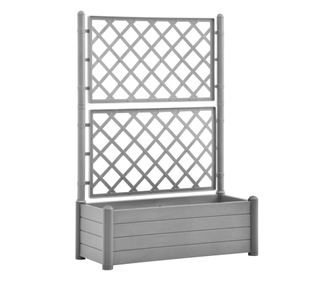 Cvetlično korito z oporno mrežo 100x43x142 cm PP kamnito sivo
