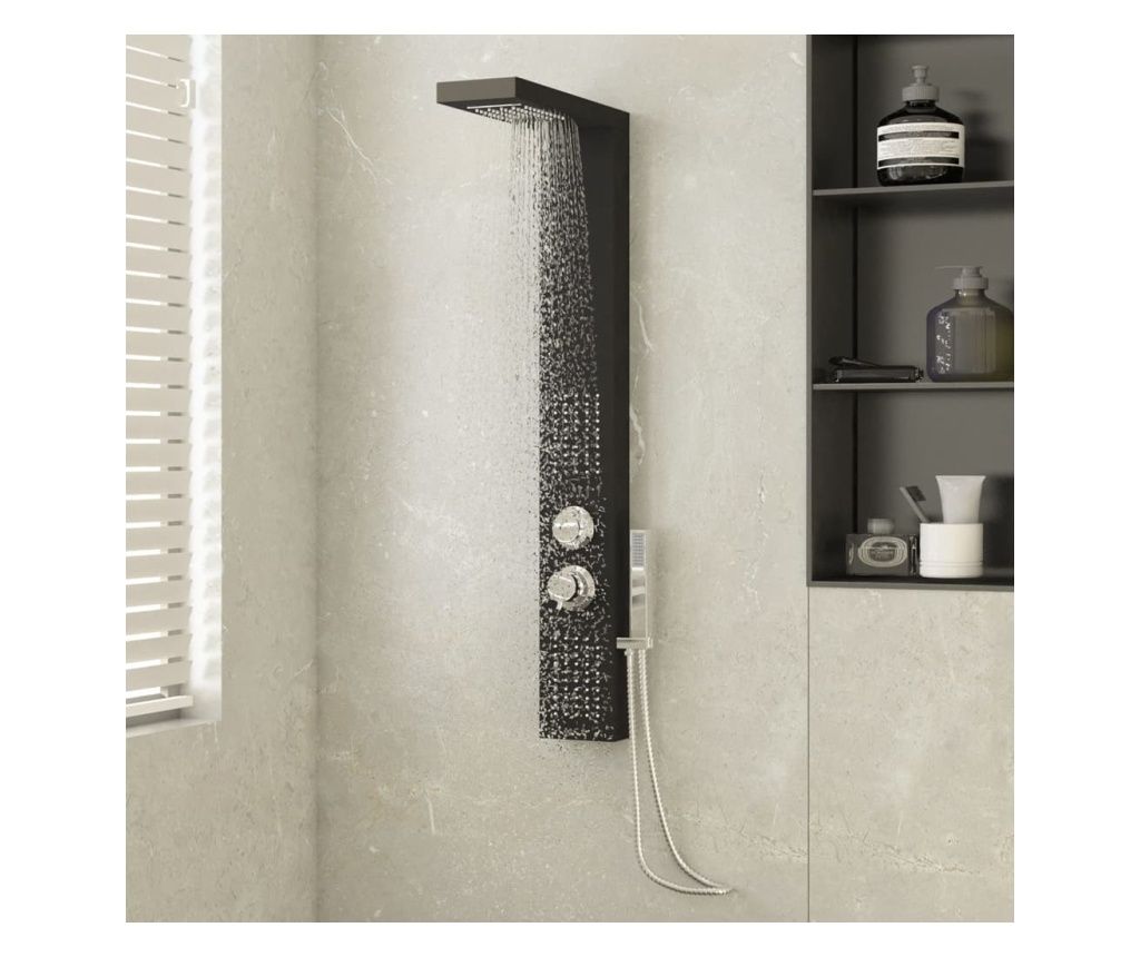 Aluminum Shower Panel System, Black