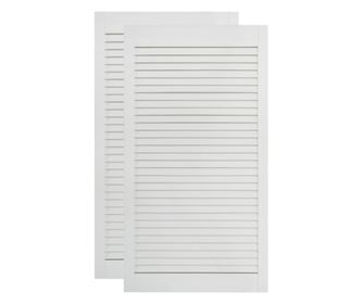 Vrata z letvicami 2 kosa trdna borovina bela 99,3x39,4 cm