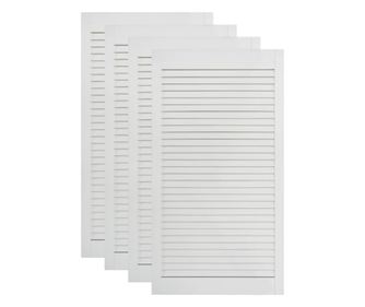 Жалузни врати, 4 бр, бор масив, бели, 99,3x39,4 см