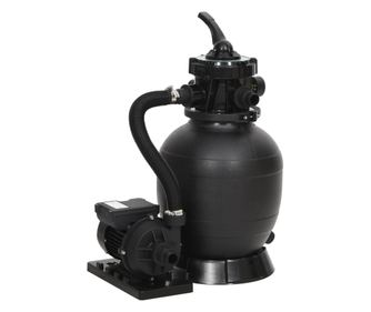 Filtru de nisip pentru piscina cu supapa cu 6 cai, negru