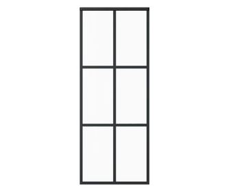 Drsna vrata ESG steklo in aluminij 76x205 cm črna