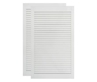 Жалузни врати, 2 бр, бор масив, бели, 99,3x49,4 см