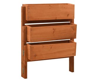 narancssárga tömör fenyőfa összecsukható kerti ültetőláda 60x14x75 cm