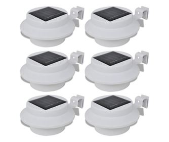 Set vanjskih solarnih svjetiljki 6 kom svjetlo za ogradu/oluke bijeli