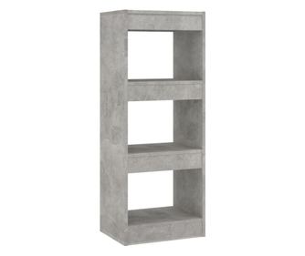 betonszürke forgácslap könyvszekrény/térelválasztó 40x30x103 cm