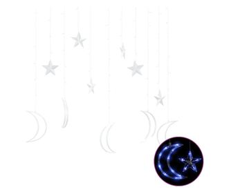 Lumini luna si stele, 138 LED-uri, albastru, cu telecomanda