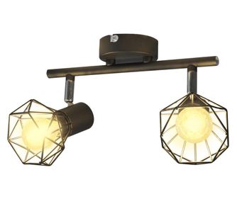 Lustra cadru sarma stil industrial 2 becuri LED cu filament, negru