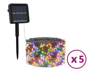 Solarne svetlobne verige 5 kosov 5x200 LED večbarvne