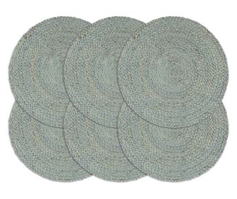 Podmetači 6 kom obični/maslinasti 38 cm okrugli od jute
