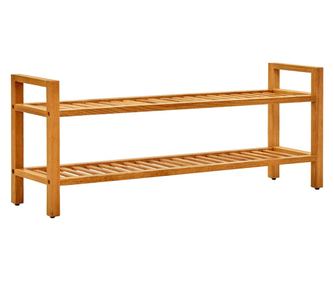 Pantofar cu 2 rafturi, 100x27x40 cm, lemn masiv de stejar