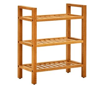 Pantofar cu 3 rafturi, 50x27x60 cm, lemn masiv de stejar