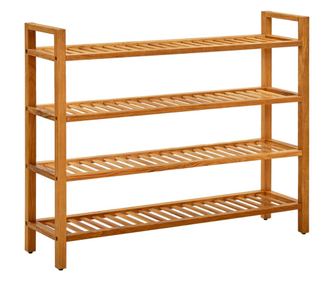 Pantofar cu 4 rafturi, 100x27x80 cm, lemn masiv de stejar