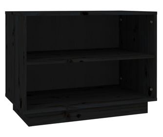 Pantofar, negru, 60x34x45 cm, lemn masiv de pin