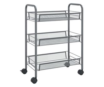 Kuhinjska kolica s 3 razine siva 46 x 26 x 64 cm željezna