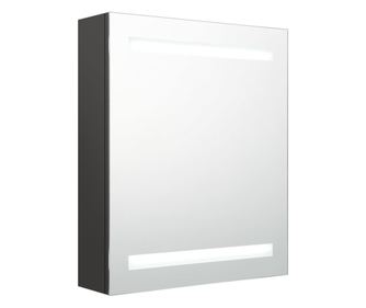 LED шкаф с огледало за баня, антрацит, 50x14x60 см
